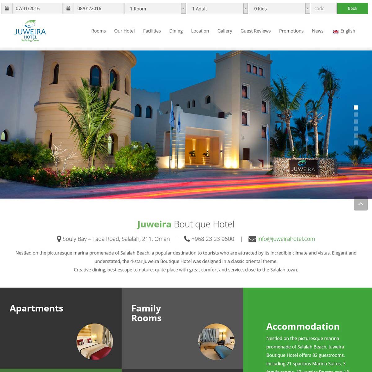 juweira hotel web design